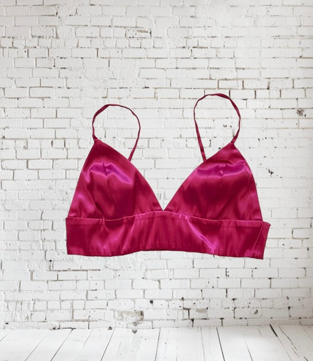Fashion Nova Women's Pink Vest Crop Top Bra Medium